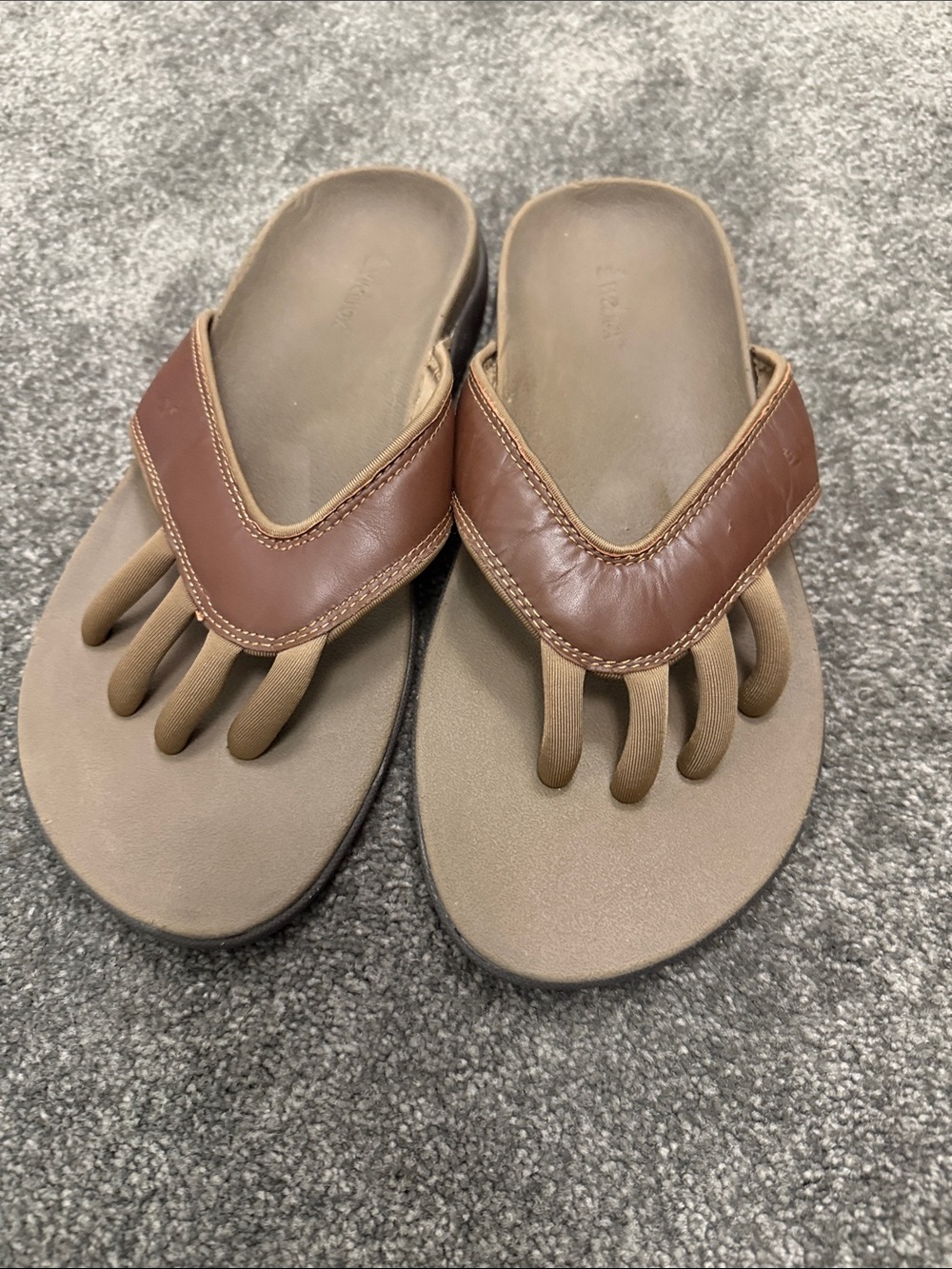 Wellrox Men's Brown Toe-Post Sandals - Comfortable Casual Flip-Flops